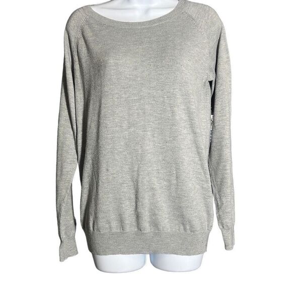 Brixon Ivy Womens Pullover Sweater Lace Elbow Patch Wool Blend Gray Size Medium - Picture 1 of 7